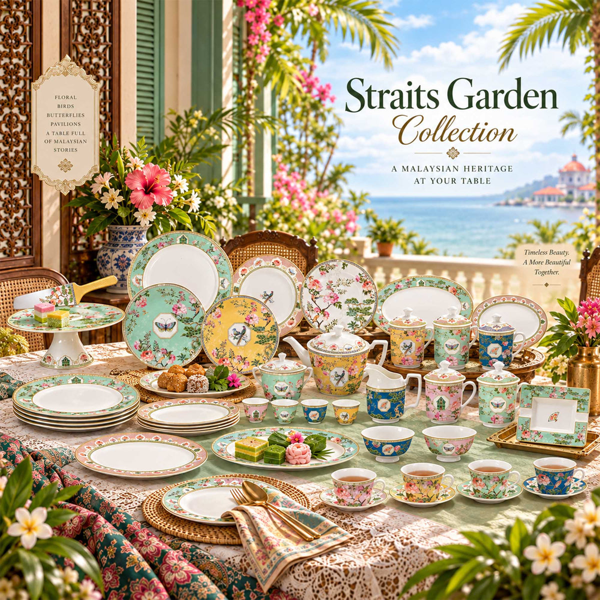 Peranakan New Bone China Dinnerware Straits Garden OEM & Private Label ...