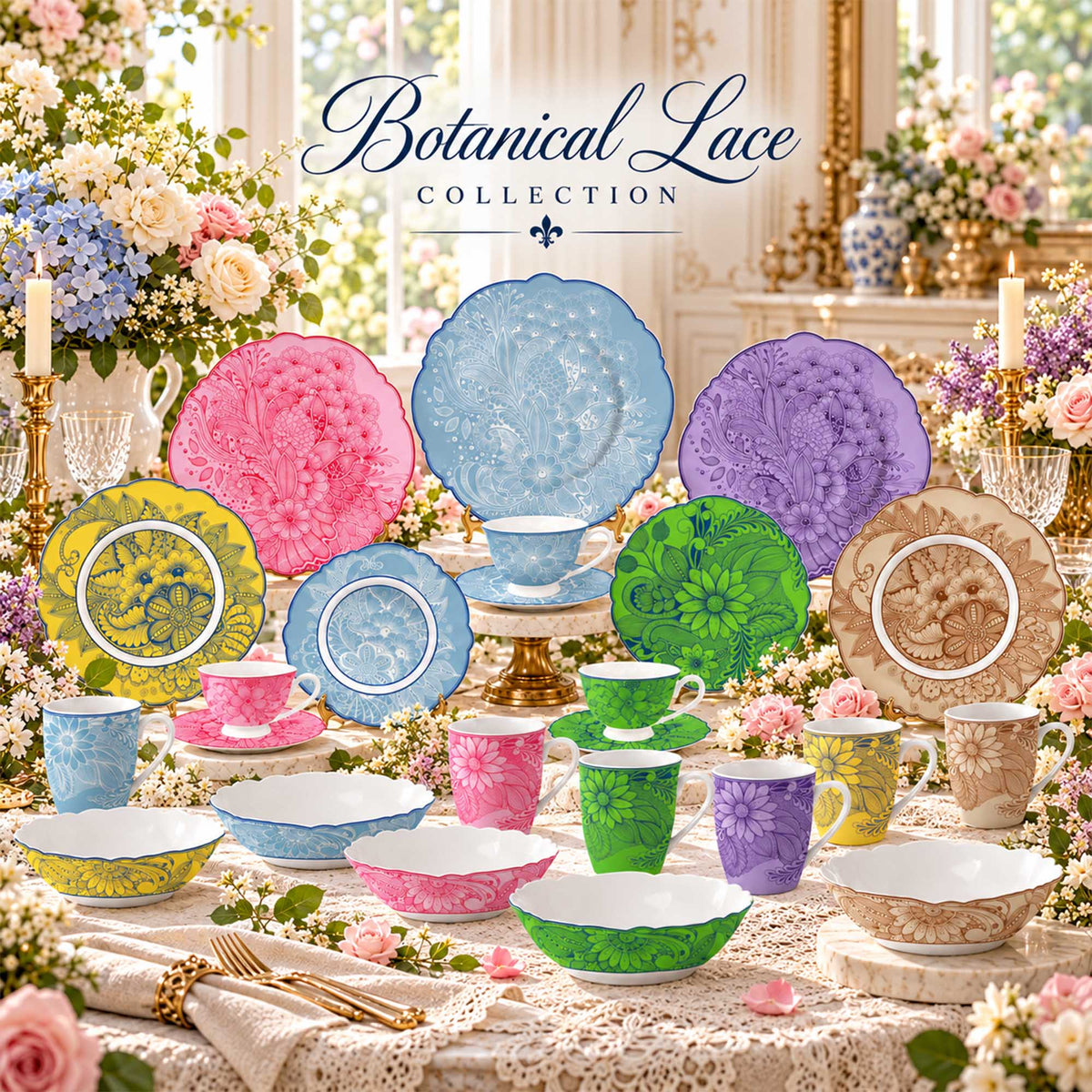 Botanical Lace New Bone China Dinnerware | Wholesale – Donglin Homeware