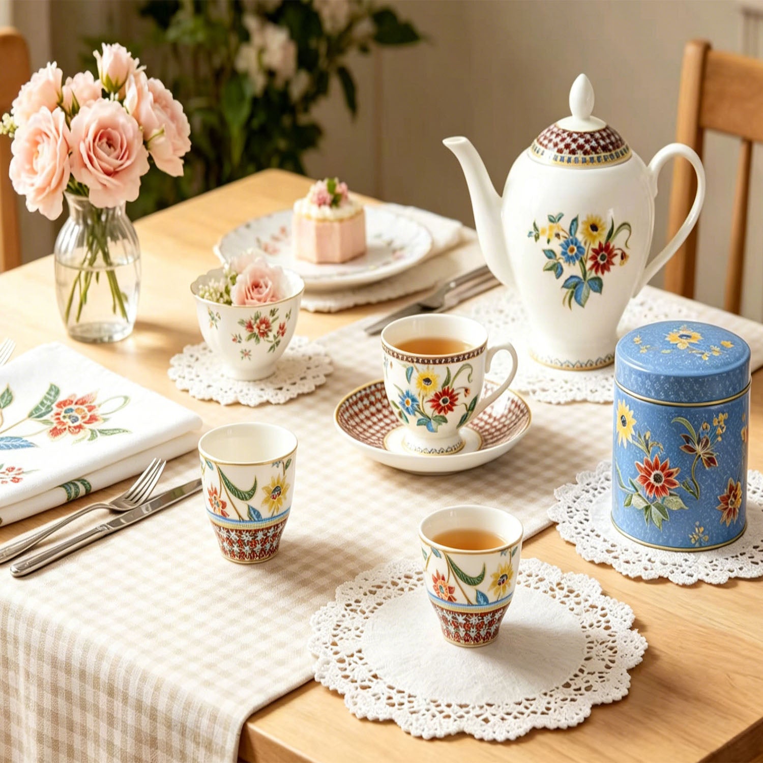 Donglin Homeware Batik Tiga Negeri - Farmhouse Style Ceramic Tableware Set