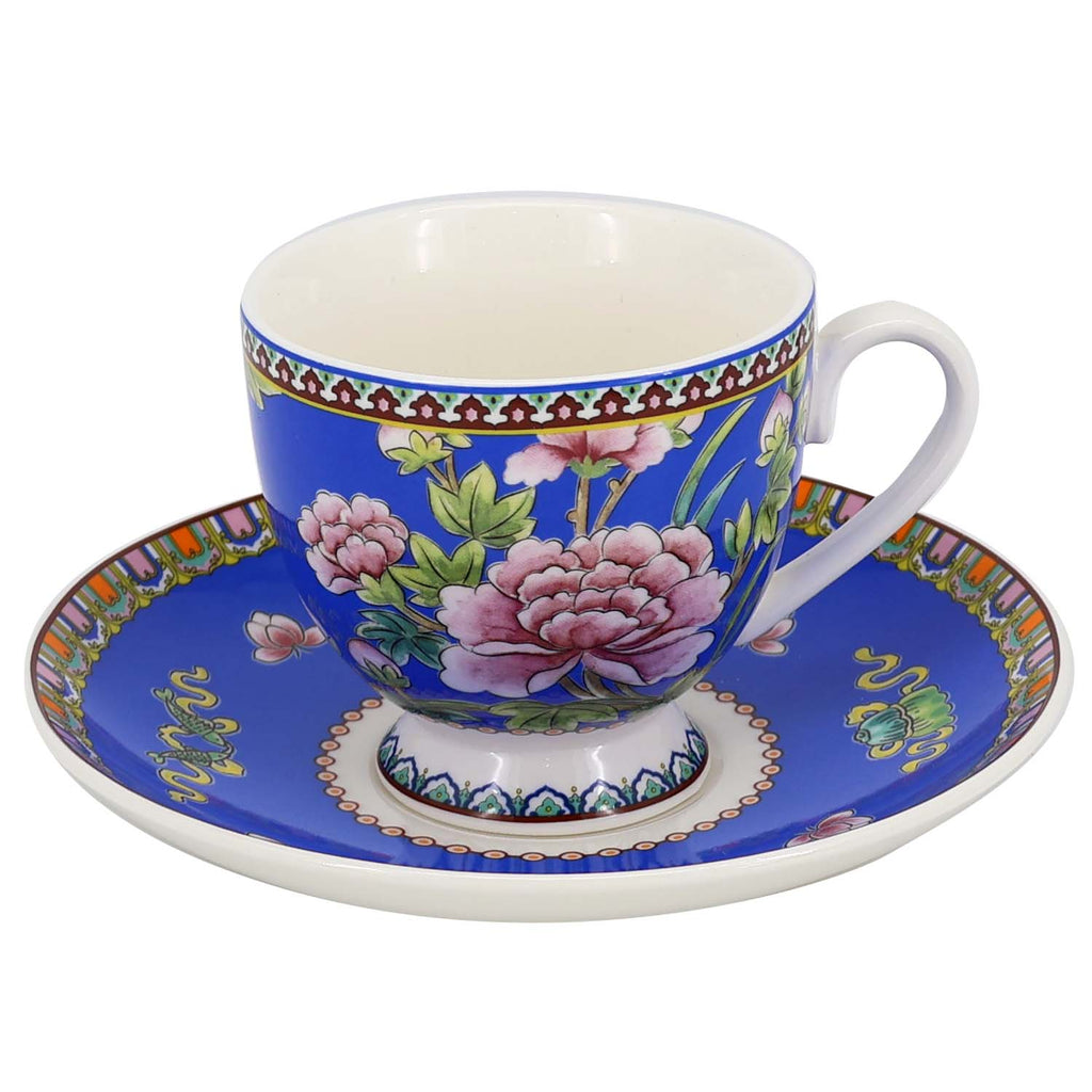 Donglin Homeware Auspicious Phoenix Nature Style Ceramic Tableware Set 220cc Cup and Saucer