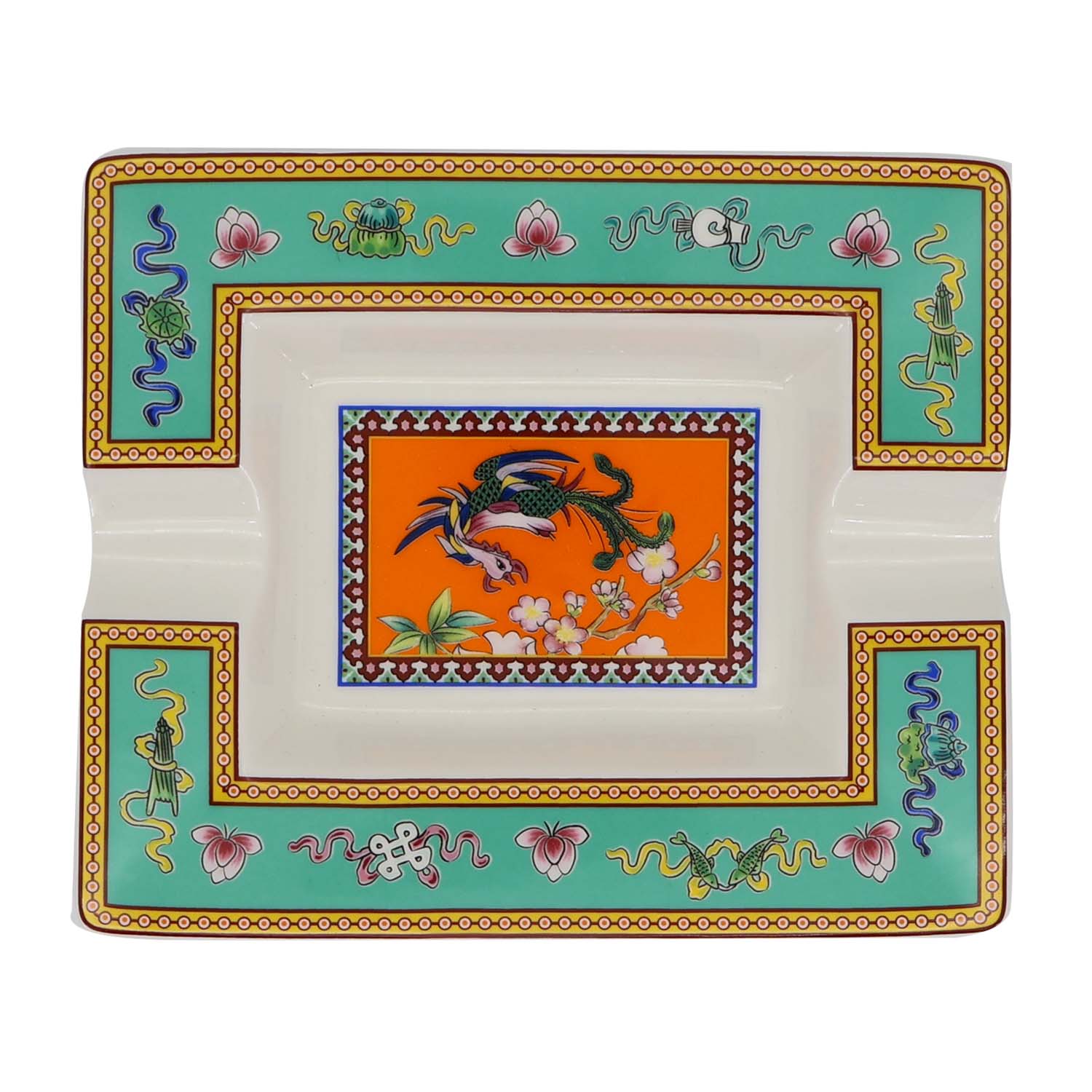 Donglin Homeware Auspicious Phoenix Nature Style Ceramic Tableware Set 8-inch Ashtray