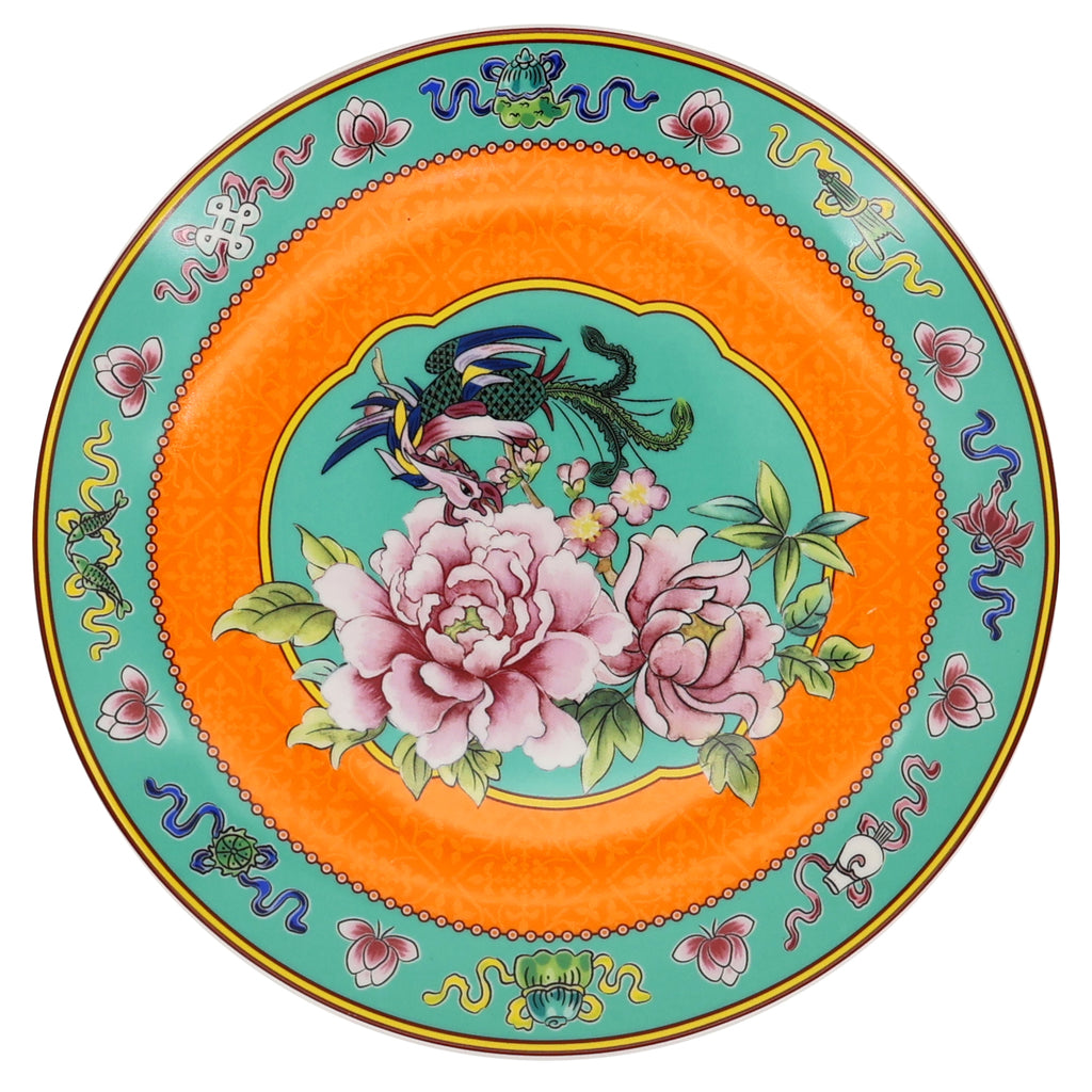 Donglin Homeware Auspicious Phoenix Nature Style Ceramic Tableware Set 8-inch Coup Plate