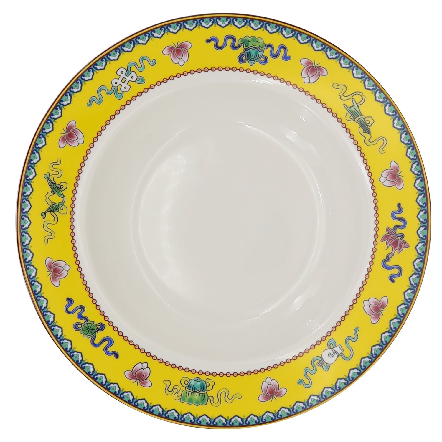 Donglin Homeware Auspicious Phoenix Nature Style Ceramic Tableware Set 8.5-inch Soup Plate