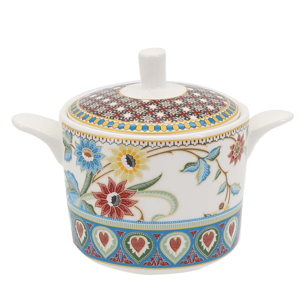 Donglin Homeware Batik Tiga Negeri - Farmhouse Style Ceramic Tableware Set 300cc Sugar Pot