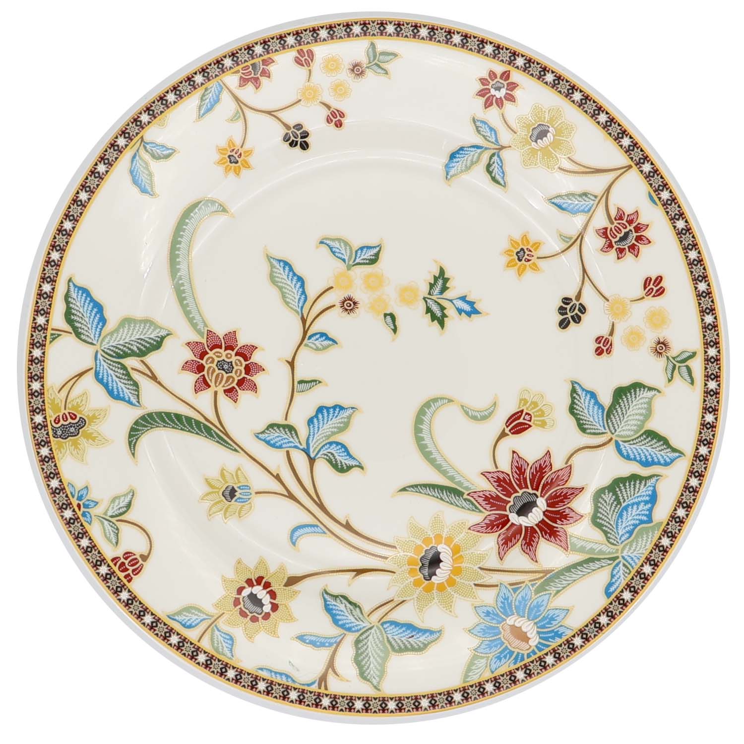 Donglin Homeware Batik Tiga Negeri - Farmhouse Style Ceramic Tableware Set 7.5-inch Dessert Plate