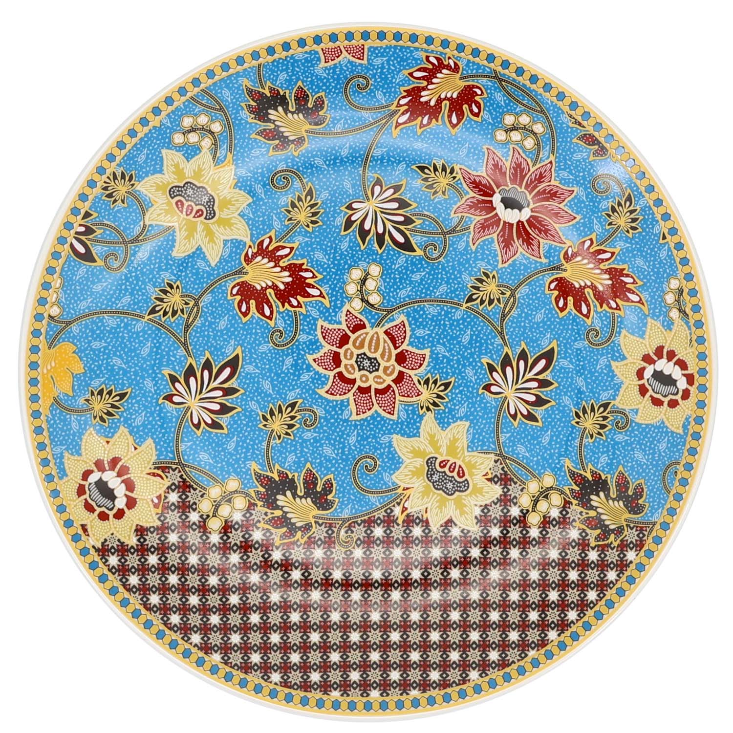 Donglin Homeware Batik Tiga Negeri - Farmhouse Style Ceramic Tableware Set 8-inch Dessert Plate