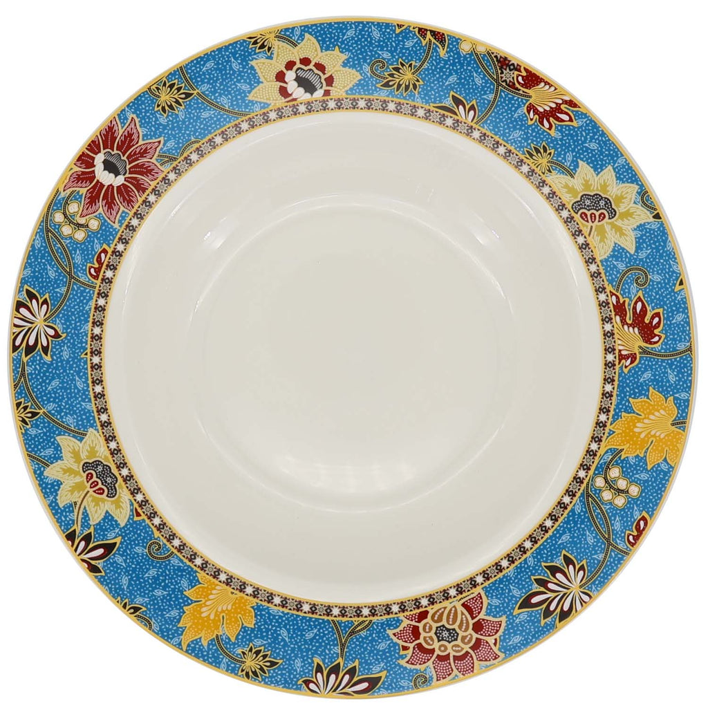 Donglin Homeware Batik Tiga Negeri - Farmhouse Style Ceramic Tableware Set 8.5-inch Soup Plate