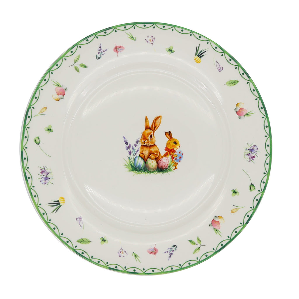 Donglin Homeware Bunny Meadow - Farmhouse Style Ceramic Tableware Set 10.5-inch dinner plate