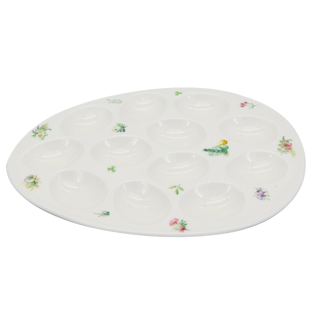 Donglin Homeware Bunny Meadow - Farmhouse Style Ceramic Tableware Set 11-inch egg holder plate