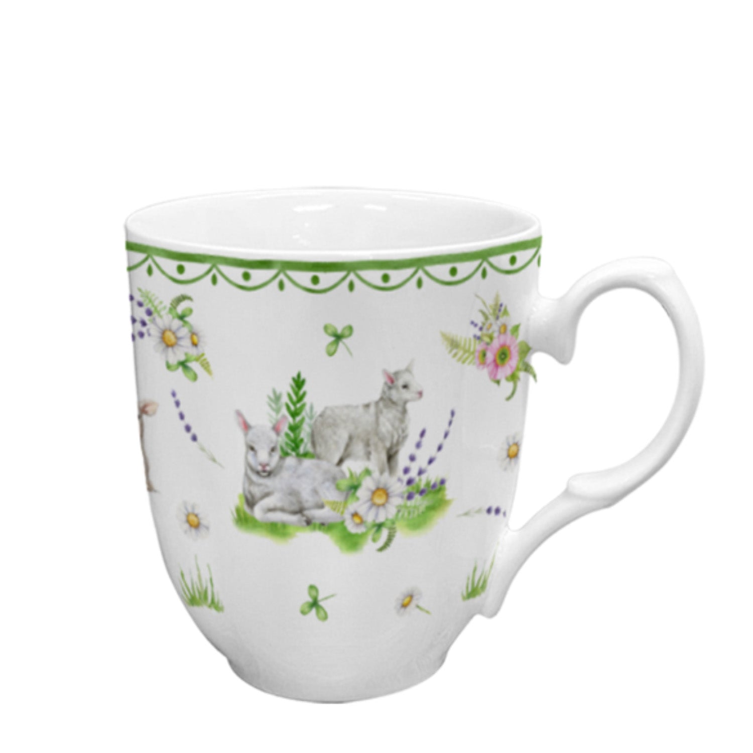 Donglin Homeware Bunny Meadow - Farmhouse Style Ceramic Tableware Set 350cc mug