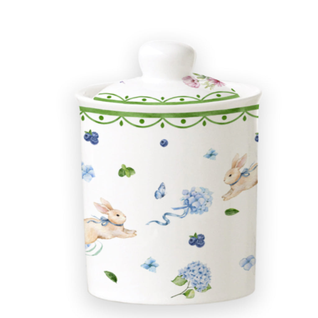 Donglin Homeware Bunny Meadow - Farmhouse Style Ceramic Tableware Set 800ml canister