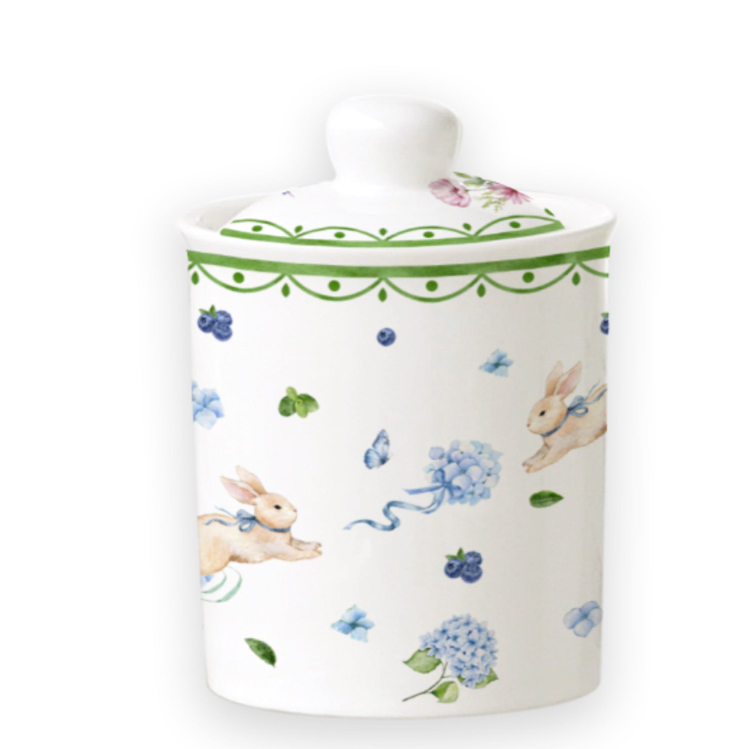 Donglin Homeware Bunny Meadow - Farmhouse Style Ceramic Tableware Set 800ml canister