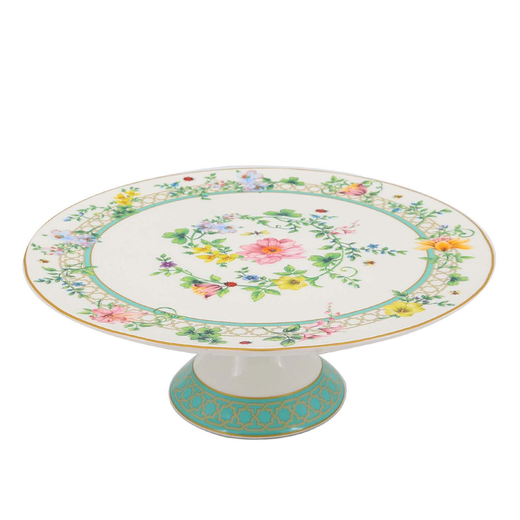 Donglin Homeware Manor Wildflower - Farmhouse Style Ceramic Tableware Set 11-inch cake stand