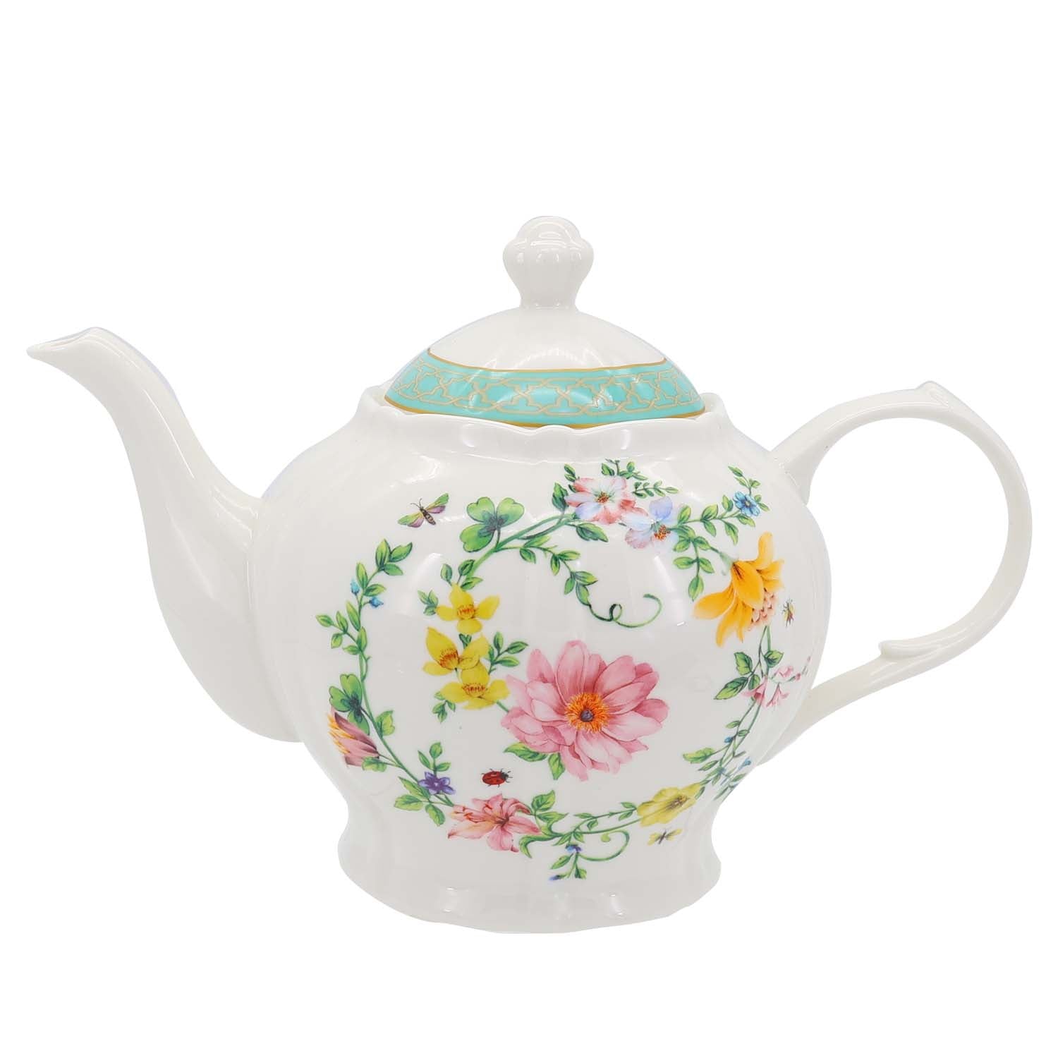 Donglin Homeware Manor Wildflower - Farmhouse Style Ceramic Tableware Set 1600cc teapot
