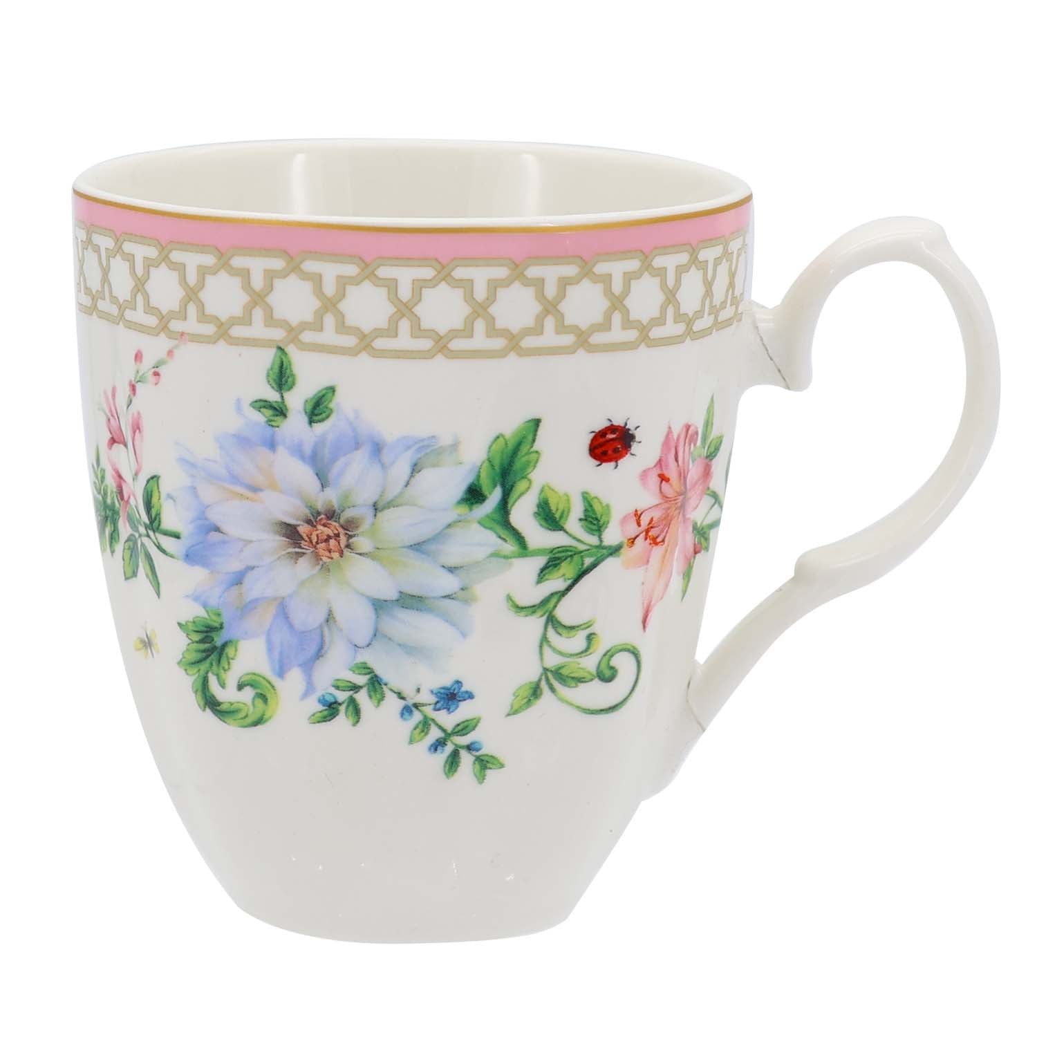 Donglin Homeware Manor Wildflower - Farmhouse Style Ceramic Tableware Set 350cc mug