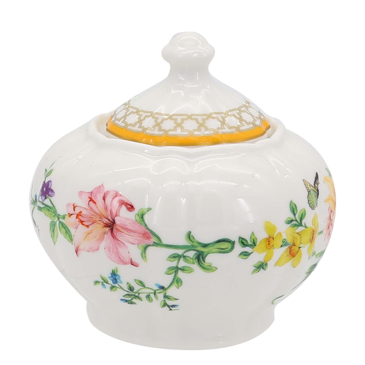 Donglin Homeware Manor Wildflower - Farmhouse Style Ceramic Tableware Set 350cc sugar pot