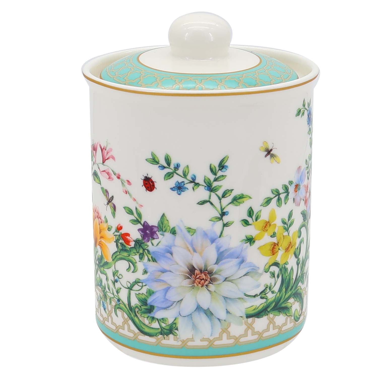 Donglin Homeware Manor Wildflower - Farmhouse Style Ceramic Tableware Set 800ml canister
