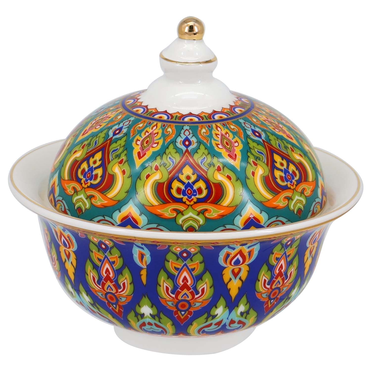 Donglin Homeware Persian Mandala - Bohemian Style Ceramic Tableware Set 220cc stewing pot