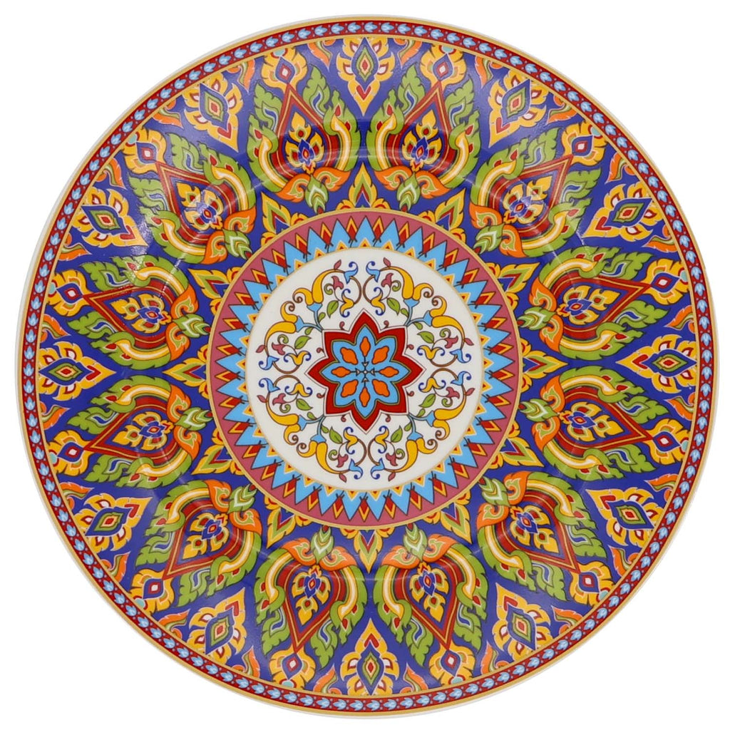 Donglin Homeware Persian Mandala - Bohemian Style Ceramic Tableware Set 8-inch coupe plate
