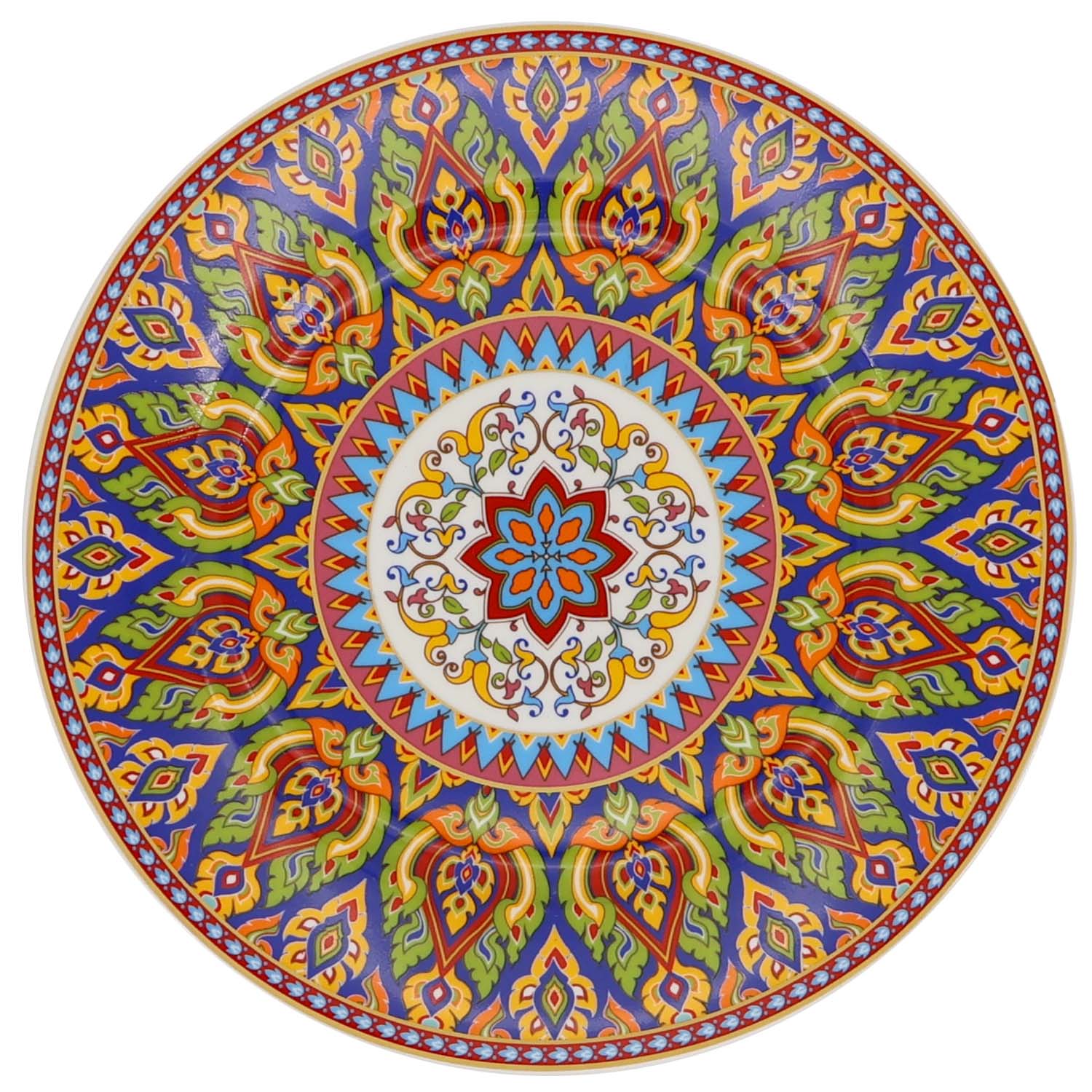 Donglin Homeware Persian Mandala - Bohemian Style Ceramic Tableware Set 8-inch coupe plate