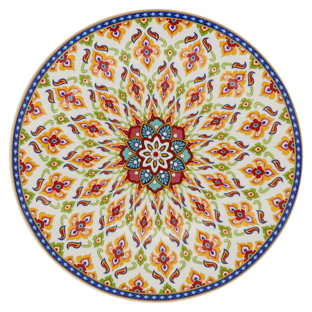 Donglin Homeware Persian Mandala - Bohemian Style Ceramic Tableware Set 8-inch coupe plate