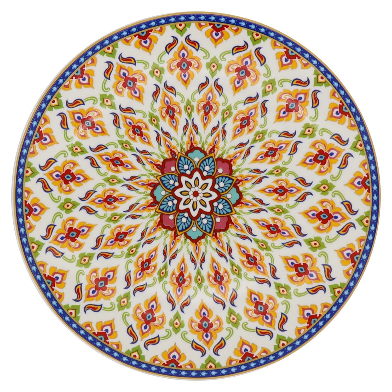 Donglin Homeware Persian Mandala - Bohemian Style Ceramic Tableware Set 8-inch coupe plate