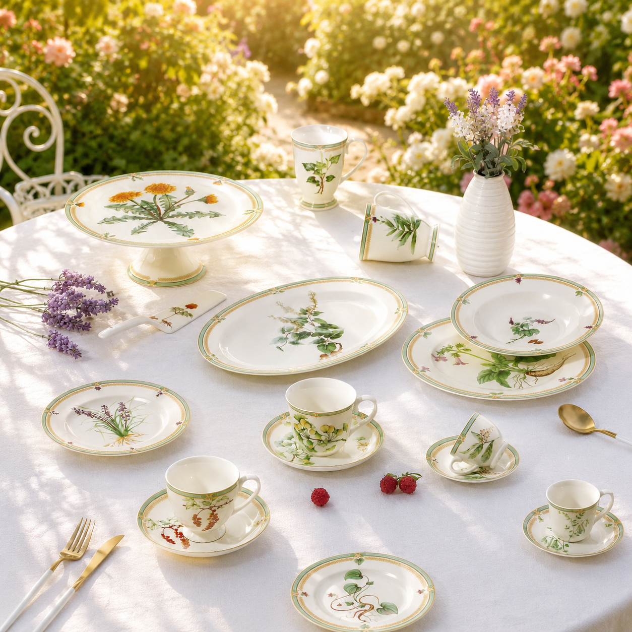 Donglin Homeware Herb - Natural Style Botanical Series Tableware Sets