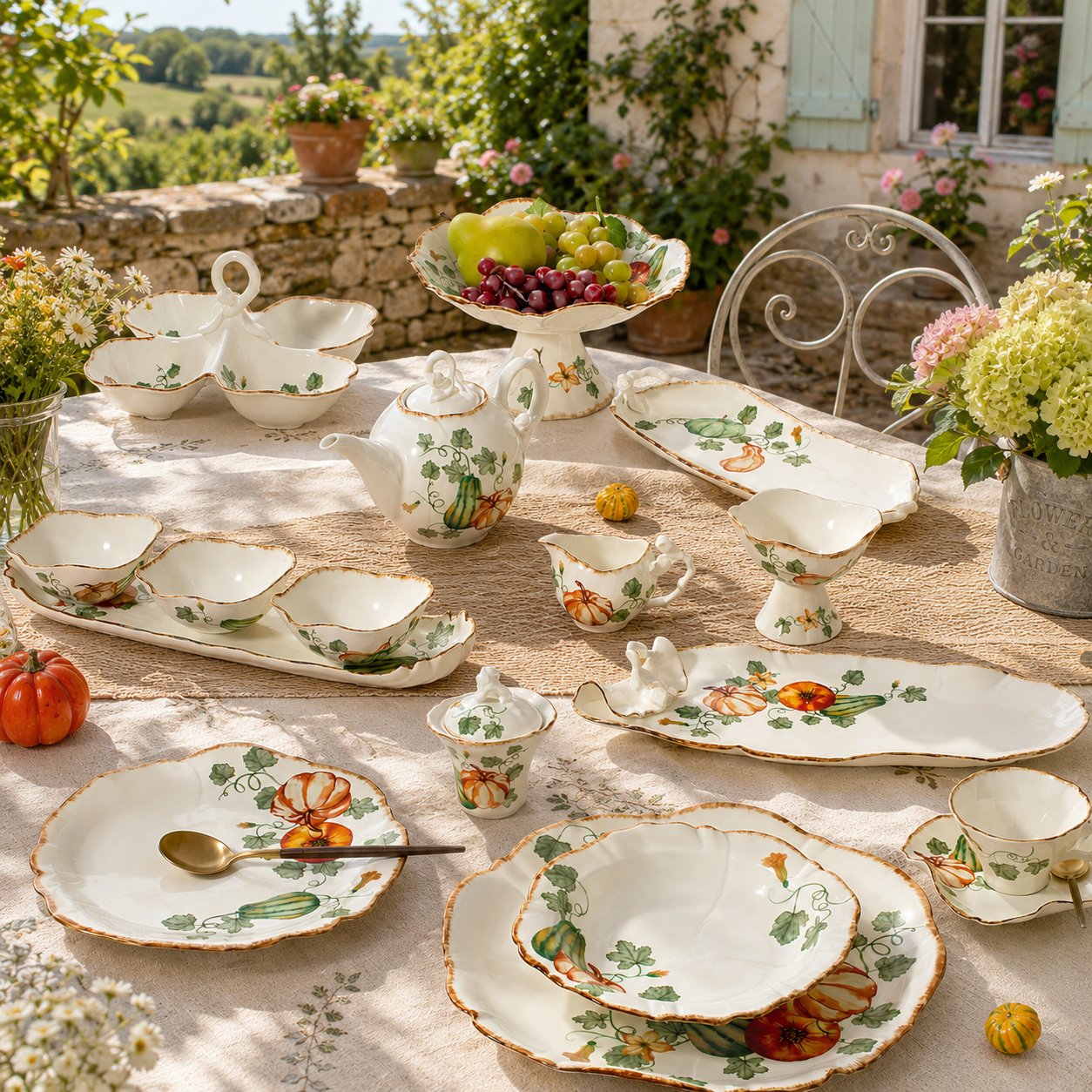 Donglin Homeware Gilded Harvest - Farmhouse Style Ceramic Tableware Set