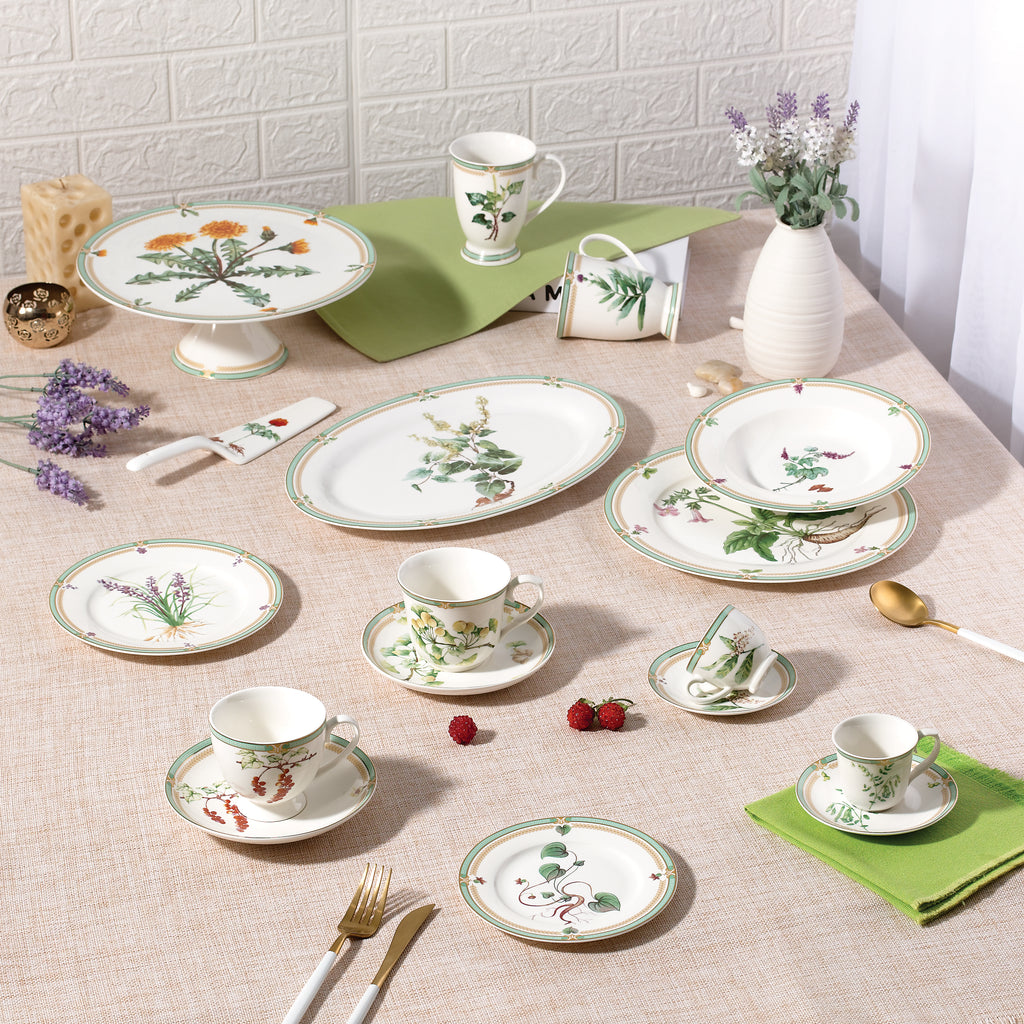 Donglin Homeware Herbal Bloom - Farmhouse Style Ceramic Tableware Set